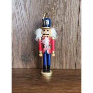 Vintage Handpainted Wooden Nutcracker Ornament Christmas Seasonal Decor N8